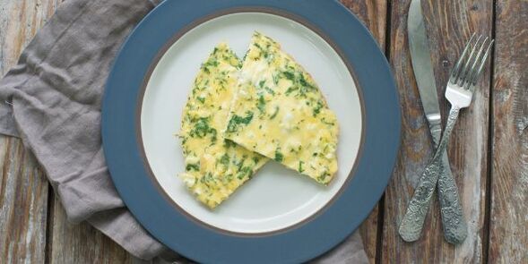 omelet na may mga gulay para sa dukan diet